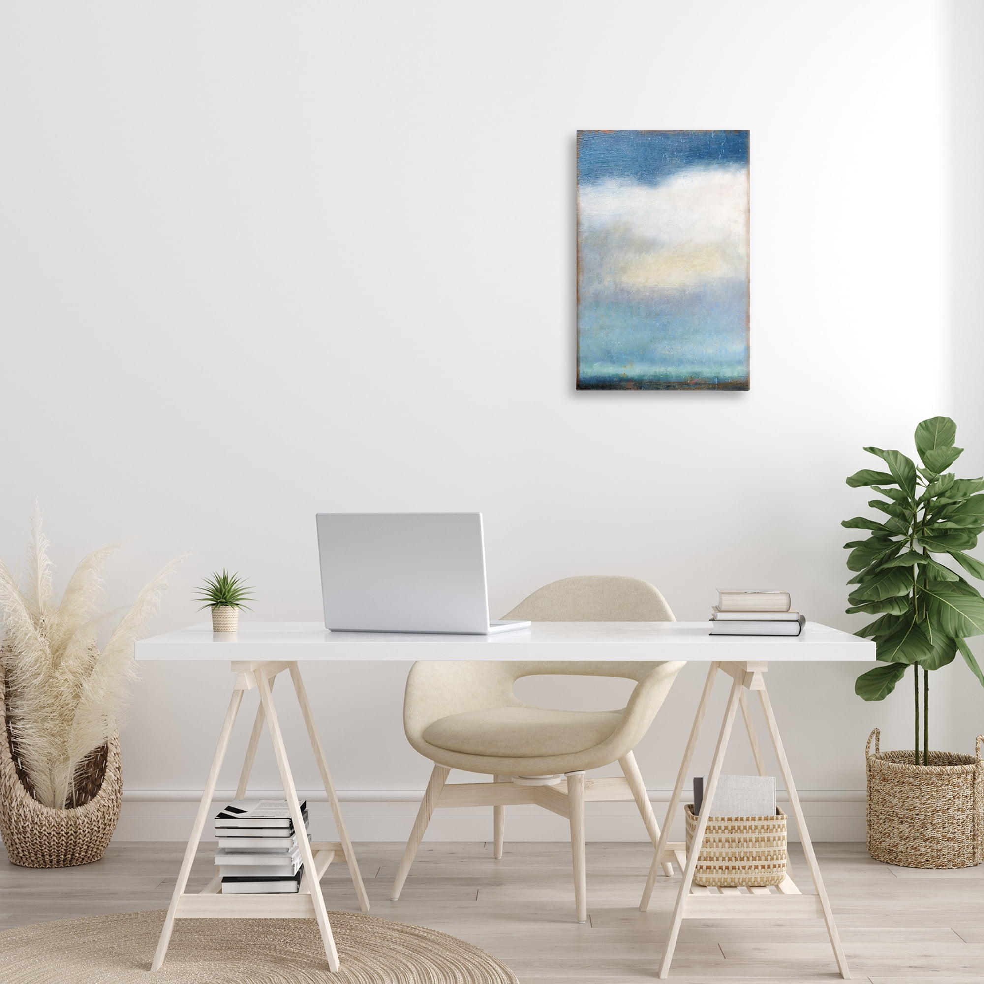 Stupell Industries Rustic Clouds Landscape Landscape Painting Gallery Wrapped Canvas Art Print Wall Art, 16 x 24