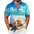 thumbnail image 2 of COSFO Mens Button Down Short Sleeve Shirt Hawaiian Beach Tops with Pocket Collared Loose Fit Vacation Shirts for Men, 2 of 6
