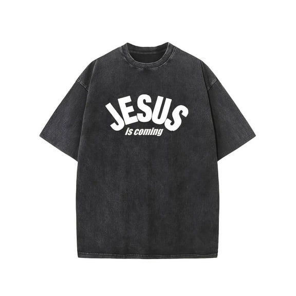 Christian Faith Tee Black S-2XL  Soft Breathable Regular Fit Washed Cotton Short Sleeve T-Shirt Top Plus Size