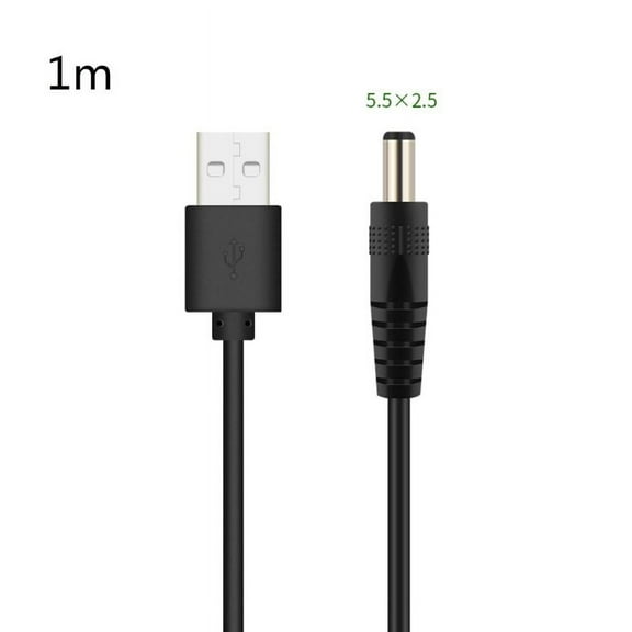 USB to for DC 5.5x2.1 Audio Aux Plug Lead Jack Adapter Converter Data Cable for Mini Speaker Mono Power Supply Charger