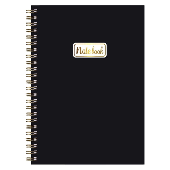 Cahier Journal à Spirales Ligné pour Femmes et Hommes, Cahier à Couverture Rigide à Réglure « College » pour le Travail et la Prise de Notes, Cahiers pour Matières Cuaderno Cuadriculado Cahier de Prise de Notes Journaling Fournitures de Bibliothèque, Noir