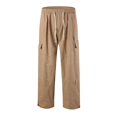 thumbnail image 4 of YUELONGHU Men's Casual Cargo Pants Mens Cargo Pants Slim Fit Stretch Male Solid Color Pocket Trousers Tether Athletic Loose Cargo Pants Xl, 4 of 9