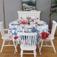 thumbnail image 2 of Pioneer Flower Floral Print Pattern Round Tablecloth 60"x60",Wrinkle Wipeable Table Cloth for Kitchen Dining Room Picnic Patio Party, 2 of 6