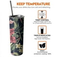 thumbnail image 7 of Flower Tumbler 20 Oz Travel Coffee Mug Floral Print Skinny Tumblers with Lid and Straw Stainless Steel Insulated Coffee Cups Gift for Flower Lover, 7 of 7