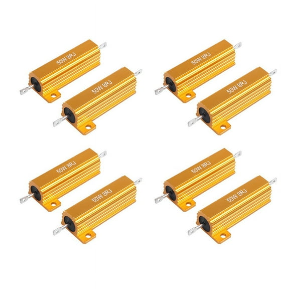 8 Pcs Electronic Aluminium Shell Resistors 5% 8 Ohm 50W