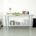 thumbnail image 3 of Kitchen Tek 18-Gauge 304 Stainless Steel Commercial Work Table - Heavy Duty, Galvanized Legs, Undershelf - 30" x 60" - 1 count box, 3 of 5