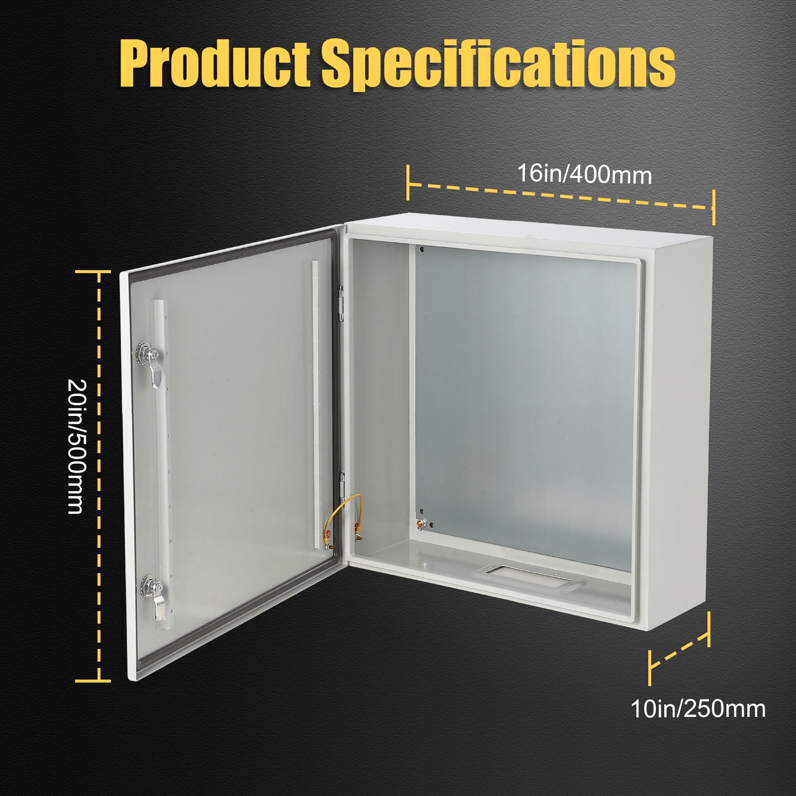 Accreate Steel Electrical Junction Box, NEMA Electrical Enclosure Box, Indoor&Outdoor Wall Mounted Waterproof&Dustproof Metal Box with Safety Locks and Mounting Plates