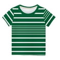 thumbnail image 3 of Sakmal Green Summer Clothes For Kids For Daily 3-14y Short Sleeve Crew Neck Striped Boys And Girls Outfits 7-8, 3 of 4