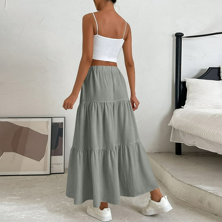 RPVATI Mini Skirts for Women Plus Size Boho High Waisted