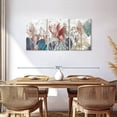 thumbnail image 3 of Elephant Stock Pastel Flowers Wall Art - Horizontal Multi Panel Canvas - Lobby Wall Decor - Floral And Botanical Multi Panel - Gray And Teal Decor - 56" x 27", 3 of 8