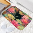 thumbnail image 6 of 1pc Black Cat in Water Lilies Absorbent Non-Slip Bathroom Thickened Flannel Rug Decor,Soft,Quick Drying,Suitable For Indoor/outdoor Use,Bathrooms,Bedrooms,Kitchens,Terrace,Laundry Rooms,16"x24", 6 of 9