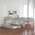 thumbnail image 2 of Twin over Twin Bunk Bed with Trundle and Storage, Gray, 2 of 12