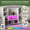 thumbnail image 5 of Uforic 4-Tier U-Shaped Bookcase, Castle Bookshelf with Cabinet &LED Light, Cube Storage Organizer, White, 5 of 10