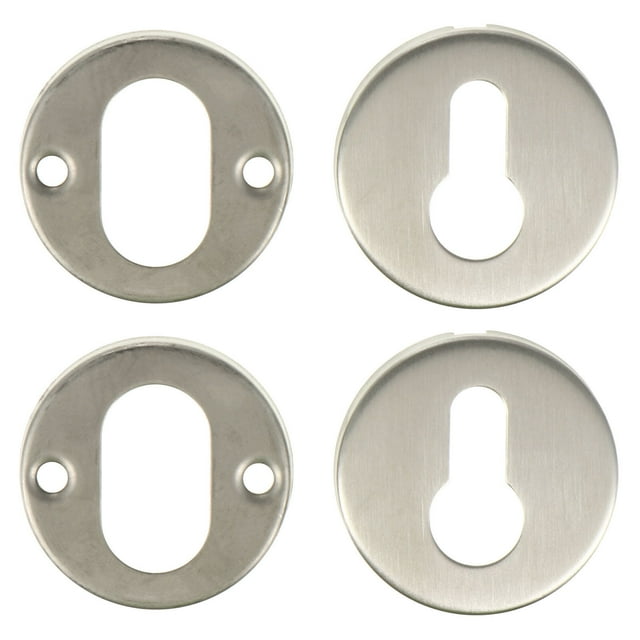 KAKOWELY 2 Sets Stainless Steel Keyhole Cover Door Lock Protection Cover (Silver),2.01"X2.01"X0.35"