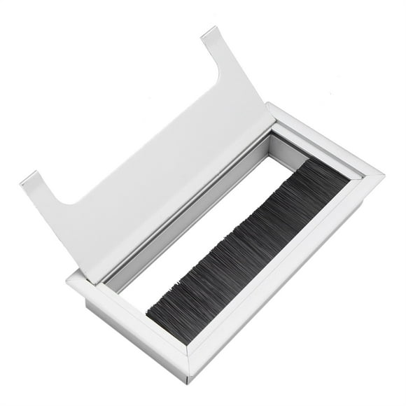 Descripción Cuadrada De Aluminio Computadora Cable De Alambre Ordenado Insertar La Cubierta Superior De La Capa Superior, Gran Tamaño, Pestañas De Mesa De Oficina Resistentes