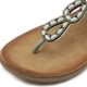 thumbnail image 5 of Sandalias planas bohemias cómodas sandalias de vestir con diamantes de imitación para mujer, 5 of 9