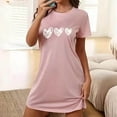 thumbnail image 2 of Aboser Nightgowns for Women Short Sleeve Sleepshirt Fashion Heart Graphic Loungewear Cozy Soft Short Nightshirts Loose Crew Neck Sleep Dress, 2 of 7