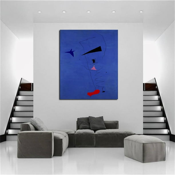 Joan Miró Wall Art Joan Miro Blue Star Painting Wapped Canvas Art