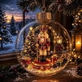 thumbnail image 5 of Glowing Christmas Diorama Ornament Light-Up Holiday Scene with Warm LED, Clear Acrylic Hanging Decor for Tree, 8 Designs, 5 of 9