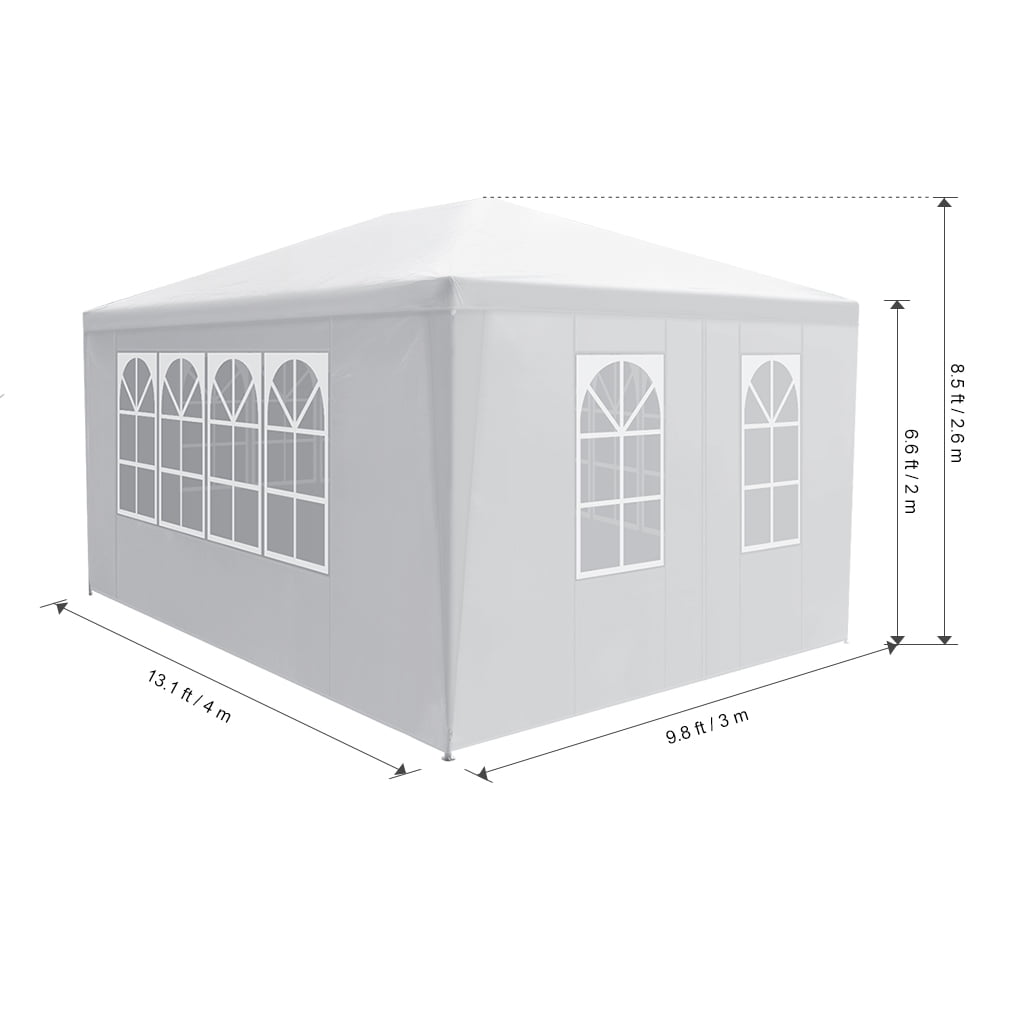 Outdoor Party Tent, LANGRIA 13.1×9.8 Wedding Party Event Tent with Canopy and 4 Removable Sidewalls and 4 Windows for Outdoor Events Catering Carport