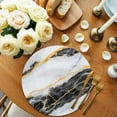 thumbnail image 3 of Round Placemats Set of 4 Black Marble Place Mats Washable Woven Placemat Gold Abstract Art Circle Braided Table Mat for Kitchen Dining Table Party Home Decor 15 Inch, 3 of 8