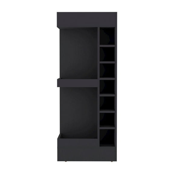 Depot E-Shop Parker Bar Cabinet, 16 Shelves, Black Wengue