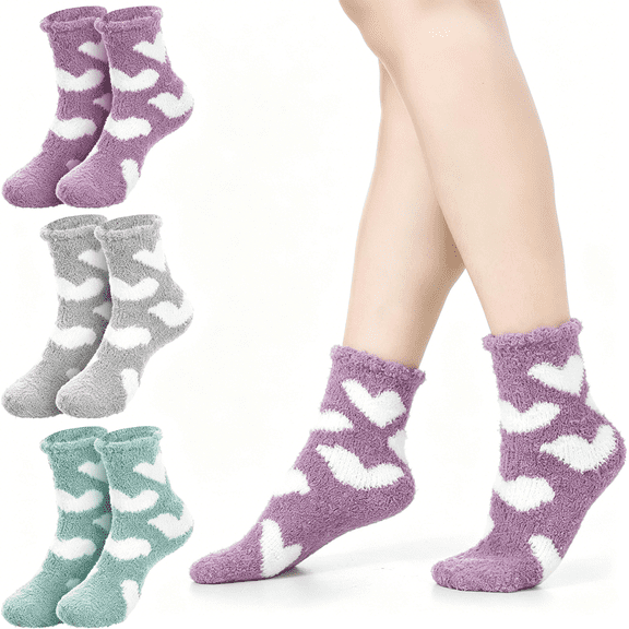 TELOLY 3 Pairs Aloe Socks Moisturizing Spa Socks, Women Spa Pedicure Foot Care Sock, Winter Warm Home Sleeping Sock for Women Men Repairing Softening Dry Cracked
