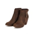 thumbnail image 5 of Women Leatherette Zip Gold Tip Riding Ankle Bootie CI61, 5 of 5
