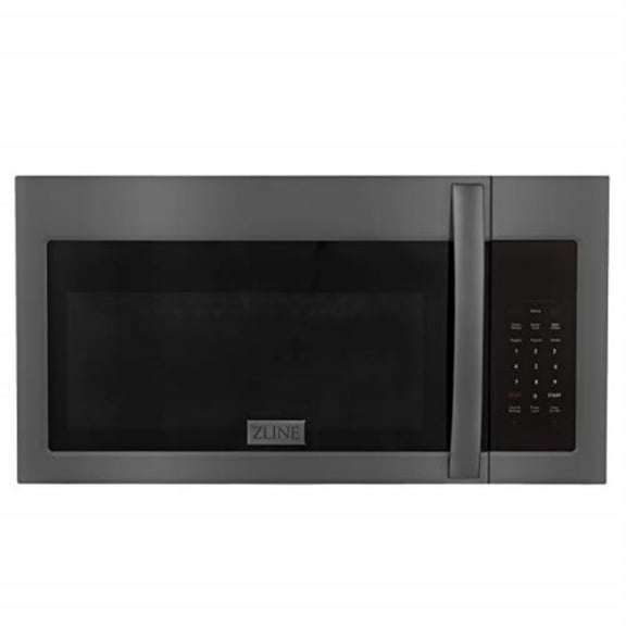 ZLINE 30 in. OTR/Over-the-Range Microwave in Black Stainless Steel with Modern Handle (MWO-OTR-30-BS)