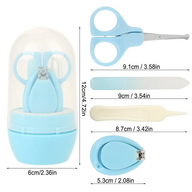 Kit de Manicura para Bebés 4 Piezas Lima de Uñas Tijeras Cortaúñas BuyWeek