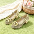 thumbnail image 5 of Girls Dress Shoes Glitter Sparkle Princess Shoes Low Heels Toddler Mary Jane Pumps Cute Kids Footwear School Wedding Party Birthday for Little/Big Kid, 5 of 6