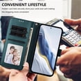 thumbnail image 3 of Wallet Leather Case For Samsung Galaxy S26 Ultra 5G 6.9",with Card Holder,wristband, Shockproof Kickstand Embossed Love Cat Phone Case,Dark Green,For Galaxy S26 Ultra 5G, 3 of 8