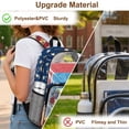 thumbnail image 6 of ZIATUBLES Clear Backpack 17 Inch, Heavy Duty Fabric & PVC Sports Transparent Bookbag for Boys Girls, USA 250th Vintage Print See Through Backpack for School, Work & Security, 6 of 7