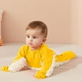 thumbnail image 2 of Likimi Newborn Infant Boys Girls Bodysuit Mop Clothes For Crawling Floor Cleaning Solid Color Long Sleeve Crew Neck Outfit Yellow Size 6-12 Months, 2 of 4