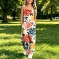 thumbnail image 3 of dazeni Girls Sleeveless Jumpsuits Fashion Tie Dye Romper Wide Leg Pants Casual Summer Boho Spaghetti Straps Overalls with Big Pockets Watermelon Red 13-14 Years, 3 of 9
