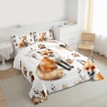 thumbnail image 3 of jejeloiu Cute Fox Full Size Comforter Sets,Wild Animal Bedding Comforter Set,White Orange Bedding Sets For Girls Boys,Microfiber Bedroom Decor Reversible,3 Pieces, 3 of 8