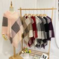 thumbnail image 5 of Chal cálido de punto, chaqueta con borlas de Cachemira de imitación, capa, suéter a cuadros grande, 5 of 5