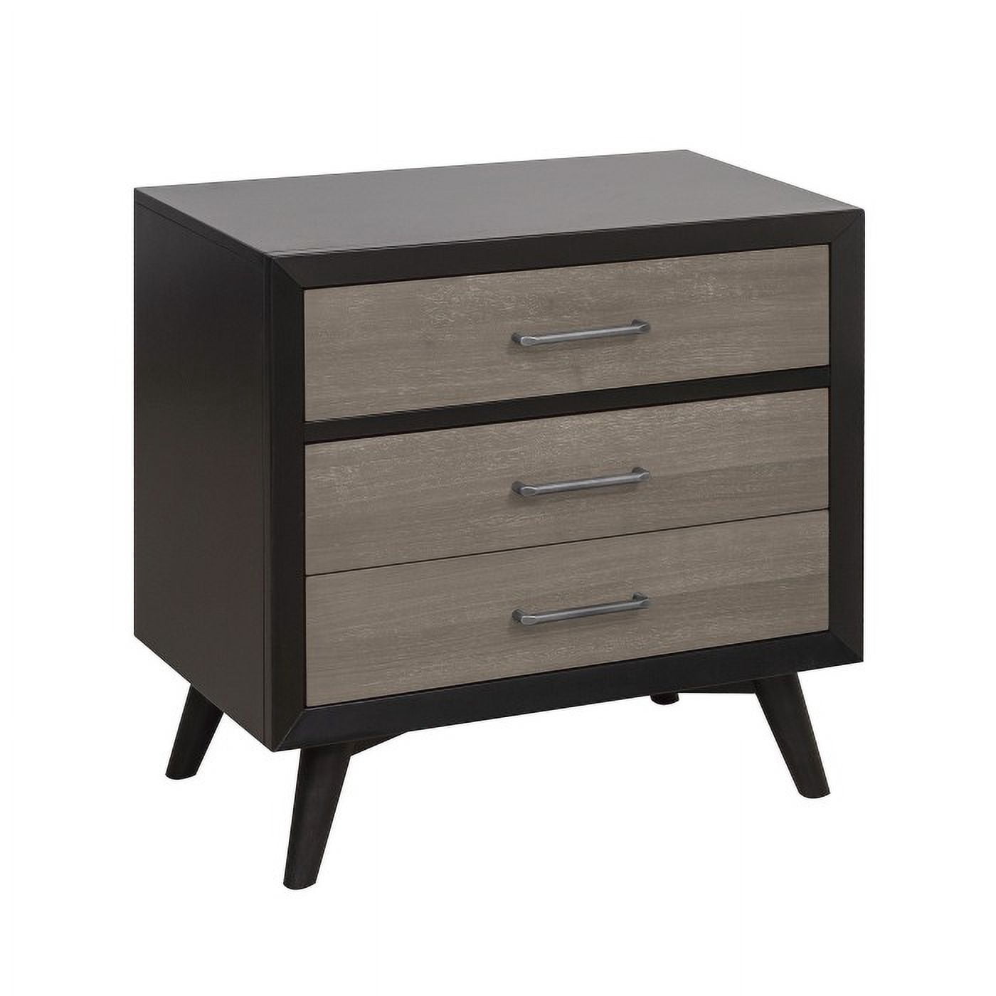 Raku Collection Danish Mid-Century Modern Nightstand with Two-Tone Finish