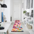 thumbnail image 4 of Yayeee Runner Rug for Bedroom 2'x6' Machine Washable Hallway Non Slip Mat, Black Colorful Circles, 4 of 8