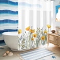 thumbnail image 5 of No Hook Shower Curtain, Yellow Spring Floral Shower Curtains for Bathroom with See Through Top Window, Watercolor Summer Botanical Waterproof & Washable Bath Curtain 60"x72", 5 of 9