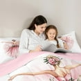 thumbnail image 5 of Feelyou Teens Ballet Dancer Bedding Comforter Set, Kawaii Cartoon Princess Twin Comforter Sets, Pink Watercolor Reversible Bedding Set, Super Cozy Room Decor, 2-Piece, 5 of 8