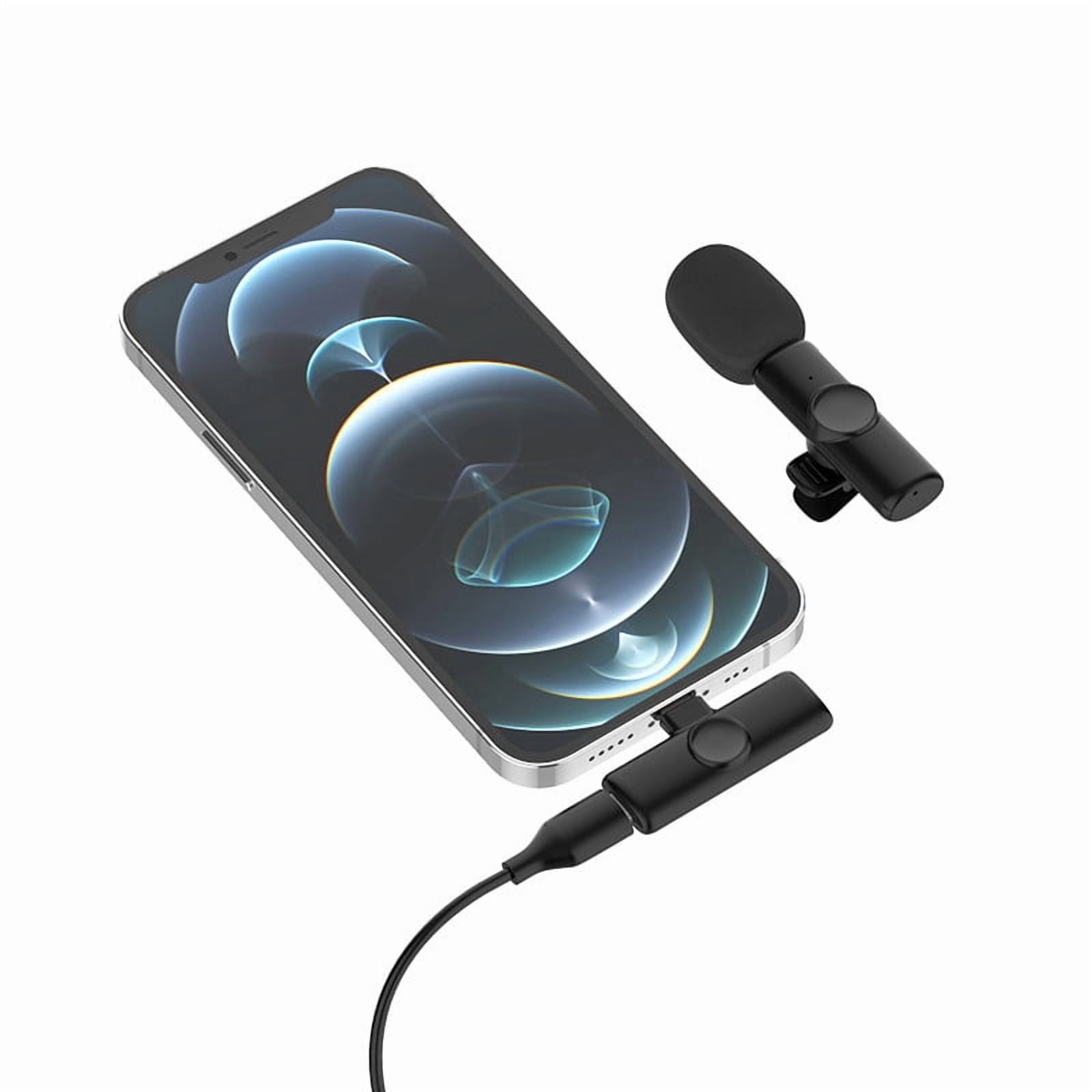 Wireless Lavalier Microphone with Auto Noise Cancellation, Reverb&Real-Time Monitoring, Clip-on Mic for Video Live Stream Outdoor Interview Audio Recording, Plug & Play for iPhone Android Camera Vlog