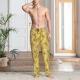 thumbnail image 5 of Uemuo Flower Pattern Men's Wide Leg Palazzo Lounge Pants with Pockets Light Weight Loose Comfy Casual Pajama Pants-Large, 5 of 9