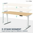 thumbnail image 2 of MotionGrey - Bureau Assis-Debout à Double Moteur avec 4 Réglages de Mémoire, Table d'Ordinateur Réglable Assis-Debout pour la Maison, le Bureau et le Jeu - Dessus Chêne Brun 65 Pouces x 24 Pouces Cadre Blanc, 2 of 9