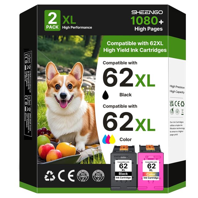 Cartuchos de tinta SHEENGO 62XL negro y color para HP 5540 5544