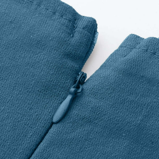 Womens V-Neck Short Sleeves Jumpsuit Tie Waist Cotton Linen