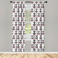 thumbnail image 3 of Ambesonne Tattoo Curtains, Deer Accessories Peonies, Pair of 28"x63", Mauve Coral Green, 3 of 5