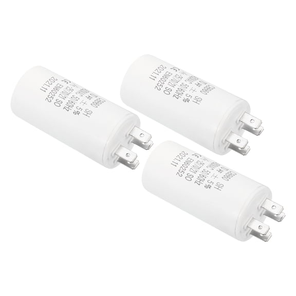 Uxcell CBB60 10uF Running Capacitor,3Pcs AC 450V 4 Pins 50/60Hz for Water Pump, White