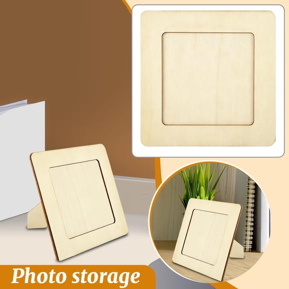6X6 Inch Unfinished Wooden Photo Frame, Arts and Crafts for Student, Kids Art Display, Art Frames for Student Art, Wooden Picture Frames Finish, Blank Square Craft Frame with