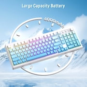 ZIYOU LANG K100 90% Wireless Gaming Keyboard, Tri-Mode Bluetooth/2.4GHz/USB-C, RGB Backlit, Number Pad, for PC/Mac, Blue Creamy